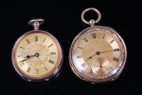 Lot 1278 - A late 19th century Swiss 18ct gold cased open...