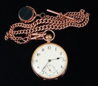Lot 1279 - A gentlemans 9ct gold cased open faced pocket...