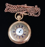 Lot 1280 - A late Victorian 18ct gold cased half hunter...