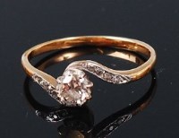Lot 1284 - An 18ct gold and platinum diamond solitaire...