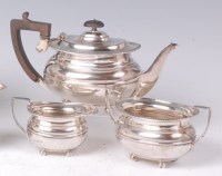 Lot 1120 - A George V silver bachelors three piece teaset,...