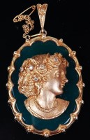 Lot 1310 - A 9ct gold mounted crisophase and diamond set...