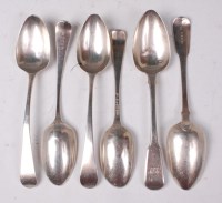 Lot 1131 - A pair of George III silver tablespoons, in...