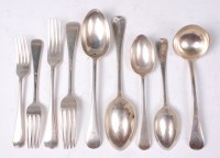 Lot 1132 - An Edwardian silver part cutlery suite, in the...