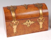 Lot 1322 - A mid-Victorian burr walnut dome top tea caddy,...