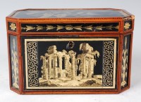 Lot 1326 - A George III mahogany chequer strung and glass...
