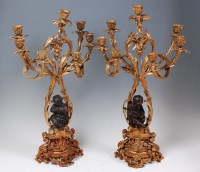 Lot 1337 - A pair of circa 1900 French bronze and gilt...