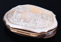 Lot 1346 - A late Victorian carved shell cameo mounted...
