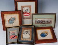 Lot 1347 - A collection of five Victorian woven silk...