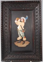Lot 1356 - A late 19th century Italian pietra dura plaque...
