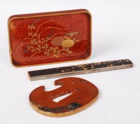 Lot 1385 - A Japanese Meiji period small bronze tsuba,...