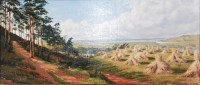 Lot 1397 - Late 19th century English school - Haystacks...