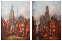 Lot 1400 - Alfred Bentley (1879-1923) - Pair; Street...