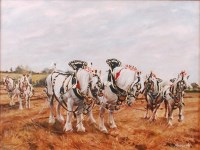 Lot 1407 - Sam Marriott (1932-1997) - Prize Shire horses,...