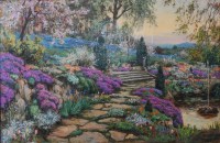 Lot 1410 - C Marks - A summer garden, oil on canvas,...