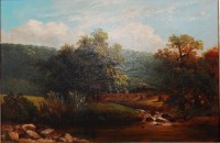 Lot 1446 - 19th century English school - Haystacks within...