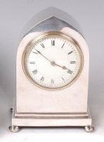 Lot 1475 - An Edwardian silver cased lancet topped mantel...