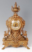 Lot 1478 - A late 19th century French gilt brass mantel...
