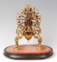 Lot 1479 - A Victorian brass skeleton clock, having a...