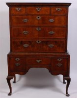 Lot 1492 - An early 18th century walnut chest-on-stand,...