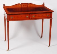 Lot 1508 - A Sheraton Revival inlaid satinwood ladies...