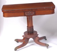 Lot 1511 - A Regency mahogany pedestal card table, the...