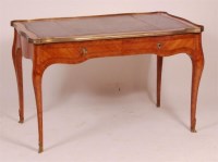 Lot 1523 - A Louis XV style French kingwood bureau plat,...