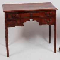 Lot 1524 - A George III oak and mahogany crossbanded...