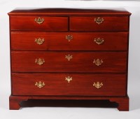 Lot 1533 - An early George III walnut squarefront chest,...