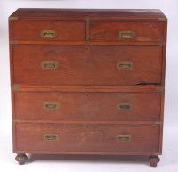 Lot 1545 - A 19th century camphor wood and brass bound...