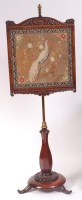 Lot 1546 - A William IV mahogany pedestal pole screen,...