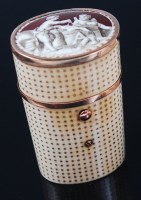 Lot 1345 - A 19th century ivory and gold mounted needle...