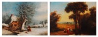 Lot 1449 - 19th century English school - Pair; Winter and...