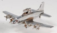 Lot 135 - An Art Deco chrome aeroplane desk lighter,...