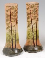 Lot 38 - A pair of French Art Deco cameo glass vases by...