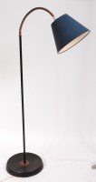 Lot 215 - A 1950s French black enamelled standard lamp,...