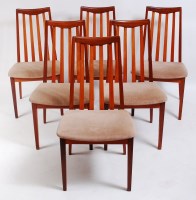 Lot 223 - A set of six 1960s G-Plan slatback dining...