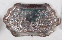 Lot 96 - An Art Nouveau embossed silver pin tray, the...