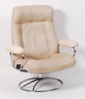 Lot 232 - A 1960s tubular chrome and cream leather...