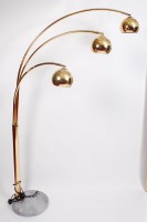 Lot 257 - A contemporary gilt metal three light 'arc'...