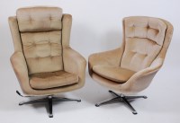 Lot 263 - A 1960s sage fabric upholstered swivel...