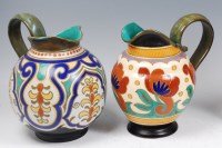 Lot 29 - A large 1930s Gouda pottery water jug, having...