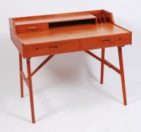 Lot 283 - A 1960s Danish teak writing desk, having a...