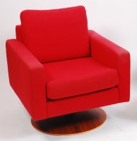 Lot 284 - A contemporary Danish red velour upholstered...