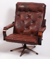 Lot 285 - A 1960s Danish bentwood and brown leather...