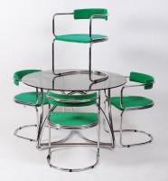 Lot 231 - A 1960s tubular chrome breakfast suite,...