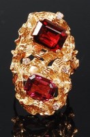 Lot 64 - A modern 18ct gold, tourmaline and diamond set...