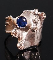 Lot 65 - A modern Arts & Crafts 18ct white gold,...