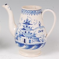 Lot 1065 - An 18th century English porcelain coffee pot,...
