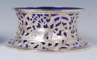 Lot 1110 - An Irish silver dish ring, of pierced circular...